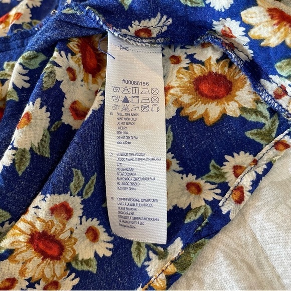 Forever 21 Babydoll Peplum Sleeveless Floral Sunflower Tank Top Small - Picture 7 of 9